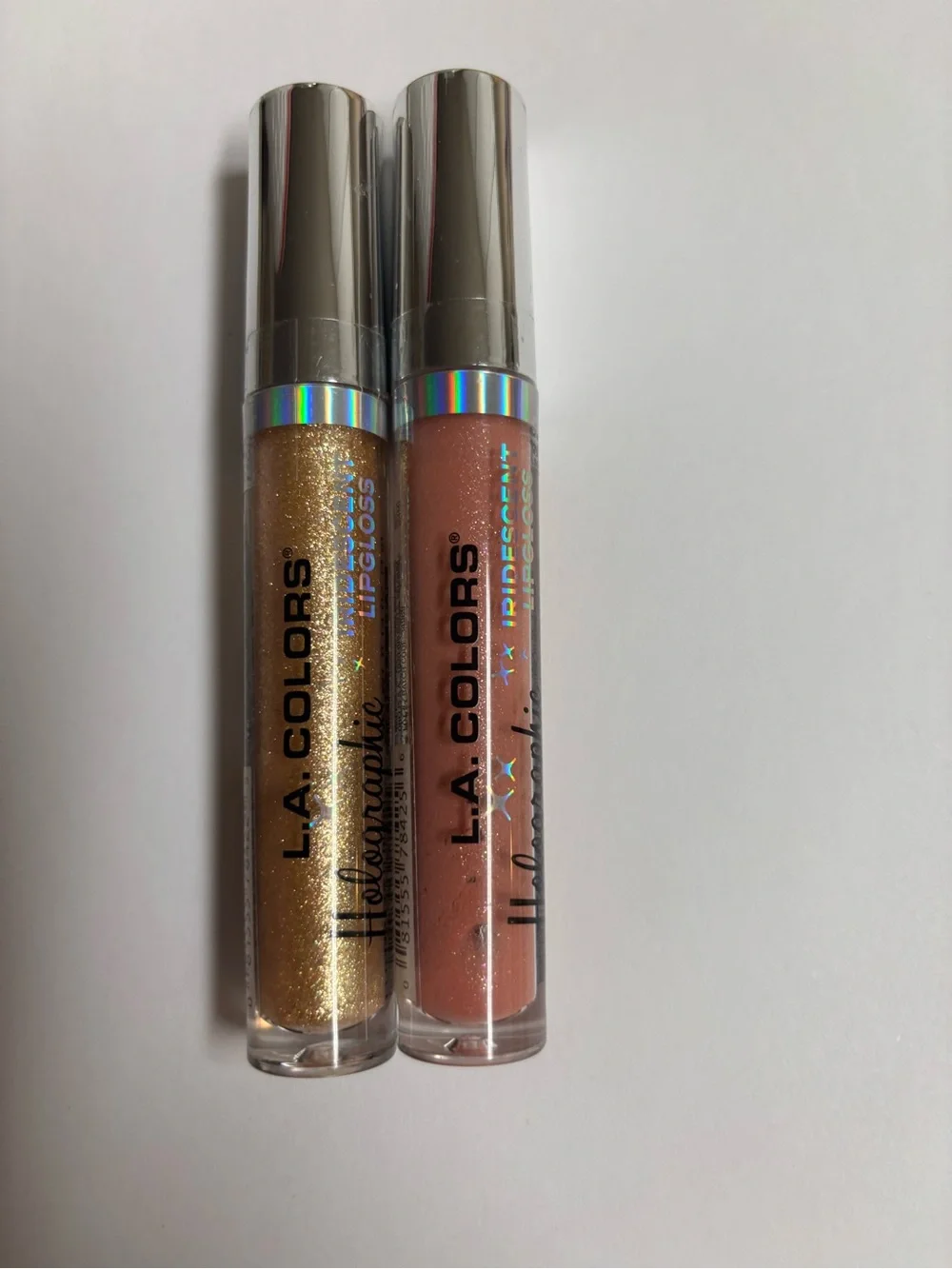 L.A. COLORS Iridescent Lip Gloss Duo - Gold & Peachy Nude